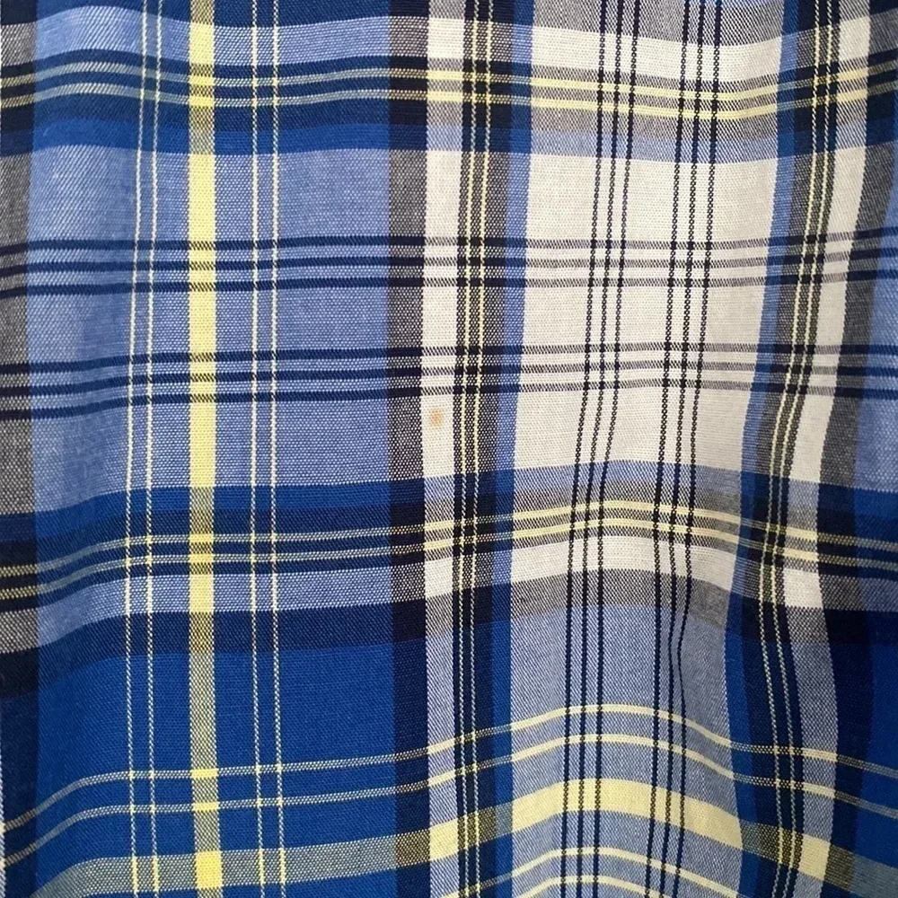 Nautica plaid button down shirt size XL blue long sleeve preppy shirt